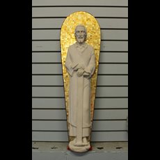 35" Marble St. Joseph on Gold Mosaic Relief SKU C1059-038